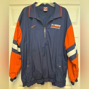 Vintage Nike Illinois Half-Zip Pullover Windbreaker Men’s Size XL